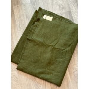 Vintage military wool blanket army green